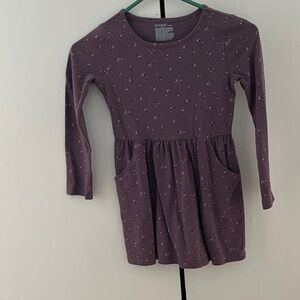 Cat & Jack Floral Long Sleeve Dress - Dark Purple